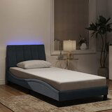 Maison Chic Posteljni okvir - Enojna postelja - Postelja za odrasle z LED lučkami temno siv 80x200 cm žamet, (21695623) | Shoptok.si