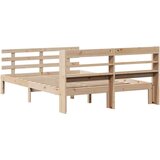 vidaXL Posteljni okvir z vzglavjem 135x190 cm trdna borovina | Shoptok.si