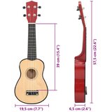  Set ukulelea Soprano s futrolom za djecu Natural 23 " | shoptok.hr