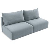 Makamii Plava baršunasti sklopiva/s prostorom za odlaganje sofa 216 cm Kalena – | shoptok.hr