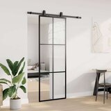 vidaXL Klizna vrata s priborom crna 76 x 205 cm od ESG stakla | shoptok.hr