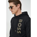 Boss Bombažen pulover moška, črna barva, s kapuco | Shoptok.si