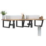 Zidna polica za umivaonik od čelika i masivnog bagremovog drva Smeđa 120 x 60 x 2 cm | shoptok.hr