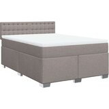 vidaXL Box spring postelja z vzmetnico taupe 140x190 cm blago | Shoptok.si