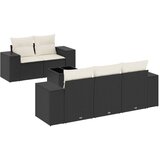  6-dijelni set vrtnih sofa s jastucima crni od poliratana | shoptok.hr