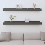 vidaXL Zidne police 2 kom sive 110x12x9 cm od masivne borovine Cijene
