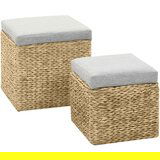  2-dijelni set taburea od morske trave sivi | shoptok.hr
