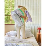 Hübsch Pamučna posteljina za krevet za jednu osobu/za produženi krevet u boji lavande/bež 140x220 cm Block – | shoptok.hr