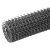vidaXL Žična mreža za ograjo jeklo s PVC oblogo 25x0,5 m siva | Shoptok.si