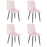 Libra stolica - svijetlo ružičasti baršun / crne noge x 4 | shoptok.hr