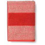 JUNA Rdeča frotirna brisača iz organskega bombaža 70x140 cm Check –