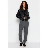 Trendyol Anthracite Loose Jogger Normal Waist Thick Knitted Sweatpants cene