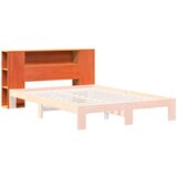 vidaXL Vzglavje s predelki voščeno rjavo 140 cm trdna borovina | Shoptok.si
