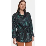 Top Secret Green Patterned Lightweight Hooded Jacket - Women