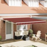 Ručna Ročna retraktibilna tenda z LED oranžna in rjava 350x250 cm, (22145968) | Shoptok.si