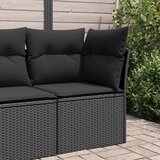 Maison Chic Vrtni kotni kavč - Zunanji kavč z blazinami črn poli ratan, (22043974) | Shoptok.si