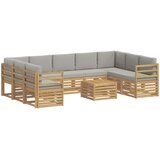  Set vanjskih sofa 10 kom. Bijela i svjetlosiva Poliester | Eponuda.com