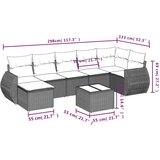  8-dijelni set vrtnih sofa od poliratana s jastucima bež | shoptok.hr