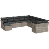  11-dijelni set vrtnih sofa poliratan s jastucima svijetlosivi | shoptok.hr