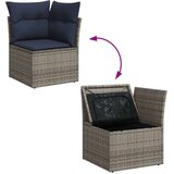 vidaXL Vrtna sedežna garnitura 10-delna z blazinami siv poli ratan | Shoptok.si