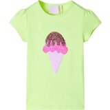 vidaXL Otroška majica neon rumena 128 | Shoptok.si