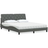 vidaXL Postelja z vzmetnico temno siva 160x200 cm blago | Shoptok.si