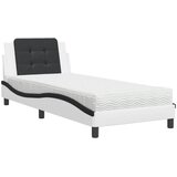  Okvir kreveta bez madraca Zadar bijelo-crni 90 x 200 cm od umjetne kože | shoptok.hr