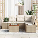  Sjedeća garnitura za vrt 5 kom. Bež i krema poliratan 209 x 154 x 69 cm | Shoptok.si