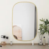 vidaXL Stensko ogledalo zlato 70x45 cm