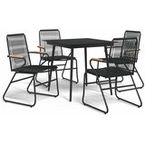  5-dijelni vrtni blagovaonski set od PVC ratana crni Crna | shoptok.hr