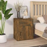 vidaXL Nočna omarica dimljeni hrast 50x36x60 cm inženirski les | Shoptok.si