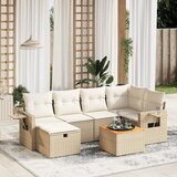  7-dijelni set vrtnih sofa s jastucima bež od poliratana | shoptok.hr