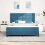  Krevet s opruga kutije s LED trakama Plava 180 x 200 cm Baršun | shoptok.hr