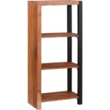 vidaXL Knjižna omara Rjava, Črna 50 x 30 x 110 cm Masiven les akacije | Shoptok.si