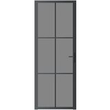  Notranja vrata 76x201,5 cm črno ESG steklo in aluminij, (20766438) | Shoptok.si