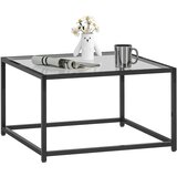 HOMCOM Dnevna miza kaljeno steklo, jeklo 68D x 68Š x 39V cm črna, (5000242674) | Shoptok.si