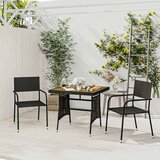  3-dijelni vanjski blagovaonski set od poliratana crni Crna | shoptok.hr