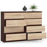 AKORD Komoda, 8 Predalov, Wenge/Hrast Sonoma, (5000332277) | Shoptok.si