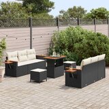  Sjedeća garnitura za vrt 11 kom. 8-Broj sjedala Crna i Krema 179 x 179 x 85 cm | Shoptok.si
