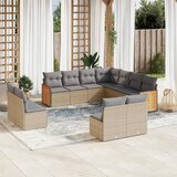 Maison Chic Seti vrtnega pohištva - Vrtna garnitura - Vrtni pohištvo set 11-delna z blazinami bež poli ratan, (21818316) | Shoptok.si