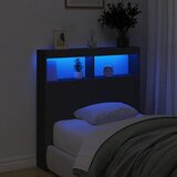 Ormarić za uzglavlje s LED svjetlima crni 100 x 17 x 102 cm | Eponuda.ba