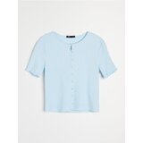 Sinsay Rebrasta bluza s bisernim gumbima od viskoze | shoptok.hr