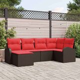  Vrtna sedežna garnitura z blazino 6 pcs Rjava Poliratan, (5000143864) | Shoptok.si