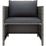 vidaXL Vrtna sofa s jastucima siva od poliratana | shoptok.hr