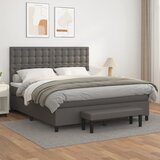 Krevet s oprugama i madracem sivi 160x200 cm od umjetne kože | Eponuda.com
