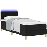 vidaXL Postelja s škatlastim vzmetenjem z matracom & LED Črna 80x200 cm Tkanina, (22083123) | Shoptok.si