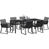  Vrtni set za objed 7 kom. Crna Čelik s prahom premazan | shoptok.hr