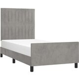  Za krevet s uzglavljem svjetlosivi 90x200 cm baršunasti | shoptok.hr