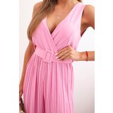 Kesi Włoski Pleated viscose jumpsuit light pink | shoptok.hr