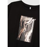 Marisse Cotton T-Shirt With Print, Black | ePonuda.com
